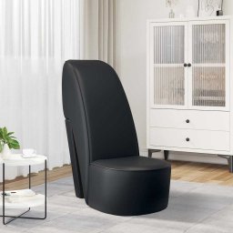 Scaun, design toc înalt, negru, piele ecologica GartenMobel Dekor