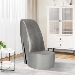 Scaun, design toc înalt, argintiu, piele ecologica GartenMobel Dekor