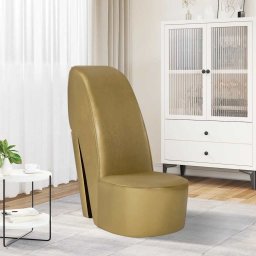 Scaun, design toc înalt, auriu, piele ecologica GartenMobel Dekor