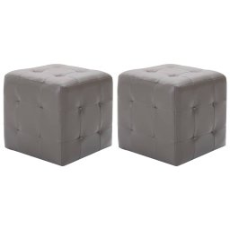 Noptiere, 2 buc., gri, 30x30x30 cm, piele ecologica GartenMobel Dekor