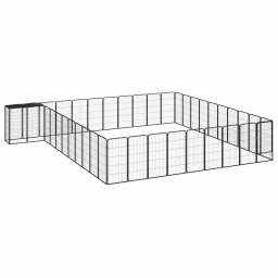 Tarc caini 42 panouri negru 50x100 cm otel vopsit electrostatic GartenMobel Dekor