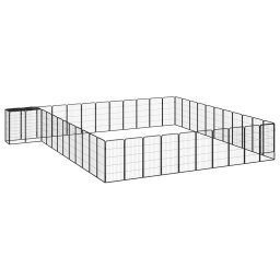 Tarc caini 46 panouri negru 50x100 cm otel vopsit electrostatic GartenMobel Dekor