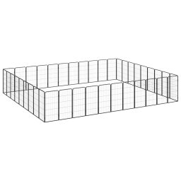 Tarc caini 40 panouri negru 50x100 cm otel vopsit electrostatic GartenMobel Dekor