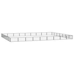 Tarc caini 32 panouri negru 100x50 cm otel vopsit electrostatic GartenMobel Dekor