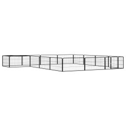 Tarc caini 16 panouri negru 100x50 cm otel vopsit electrostatic GartenMobel Dekor