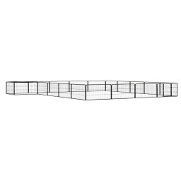 Tarc caini 20 panouri negru 100x50 cm otel vopsit electrostatic GartenMobel Dekor
