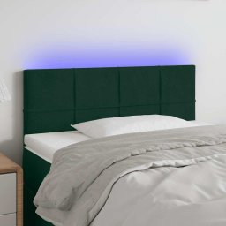 Tablie de pat cu LED, verde închis, 90x5x78/88 cm, catifea GartenMobel Dekor