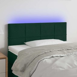 Tablie de pat cu LED, verde închis, 100x5x78/88 cm, catifea GartenMobel Dekor