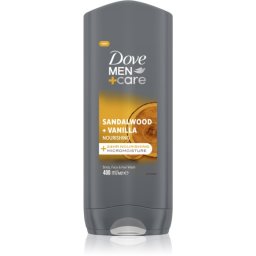 Dove Men+Care Sandalwood&Vanilla gel de duș pentru față, corp și păr pentru bărbați 400 ml