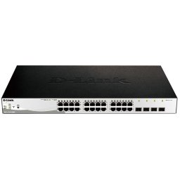 PoE+ (Power Over Ethernet) Switch Smart 28-port-uri PoE+ Gigabit + 4 SFP ports, D-Link "DGS-1210-28MP