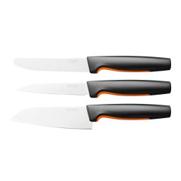 Set 3 cutite Functional Form, Fiskars, Otel inoxidabil Plastic, Negru
