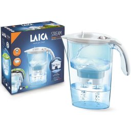 Cana cu filtru de apa Laica Stream Line cu 1 + 1 insertie filtranta, 2.3L, Alb