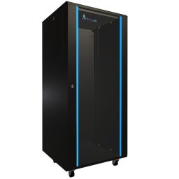 Dulap rack, Extralink, 27U, 600 x 600, Montare pe perete/pardoseala, Usa sticla, Deschiderea usii in partea stanga/dreapta, Negru