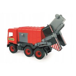 Masina de gunoi, Wader, Plastic, 38 cm, varsta 6-9 ani, Rosu-Gri