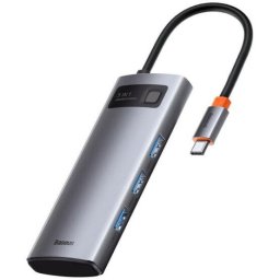 Docking Station Baseus Metal Gleam, conectare PC USB Type-C, Gri