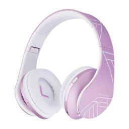 Casti Wireless Over-Ear Pentru Copii, PowerLocus P1, Protectie auz 85db, Microfon, Wireless, Bluetooth 5.3, Compatibilitate universala pentru iPhone, Android, Laptop, PC, Lavanda