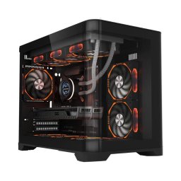 Carcasa PC 1STPLAYER Gaming UV6, 9 ventilatoare suportate, Negru