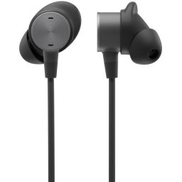 Casti, Logitech, Cablu 1.45m, Cu microfon, Negru