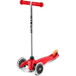 Trotineta Mini Micro Classic, 3 roti, rosie, 12cm, pentru copii 2-6 ani