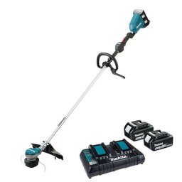 Trimmer pe acumulator pentru tuns gazon/iarba Makita DUR368LPT2, 2 X 18 V, diametru taiere 35 cm, motor fara perii, 3 trepte de turatie