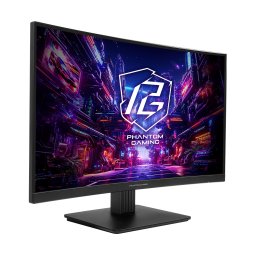 Monitor Gaming VA LED ASRock 27" PG27QRT1B, QHD (2560 x 1440), HDMI, DisplayPort, Boxe, Ecran curbat, 180 Hz, 1 ms, Negru