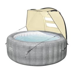 Baldachin pentru piscina, Bestway Lay-Z-Spa, polietilena, culoare bej, 183 x 94 x 109 cm, diametru intre 1,8 m si 2,7 m