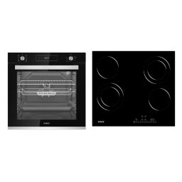 Pachet Samus ONL13 Cuptor incorporabil Samus SCE828GCF3D, 80 l, 2500 W, 8 functii + Plita incorporabila Samus PSVE-64BG6, 4 Zone de gatit, Vitroceramica, Touch Control, 9 Trepte, Timer, Negru