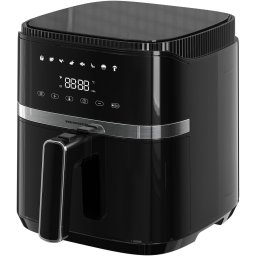 Friteuza cu aer cald Heinner Varietyfry Airfryer HAF-B5BK1500, 1500w, capacitate: 5l, display digital cu control touch, timer 60 min, temperatura 80-200 grade, 8 programe presetate, suport teflonat detasabil, oprire automata, Negru