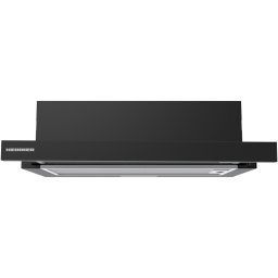 Hota telescopica Heinner HTCH-MD400BK, 60cm, 400 m3/h, 2 trepte de viteza, motor: 1 x 45w, lumina led: 1 x 1.5w, 2 filtre aluminiu, diametru tub de evacuare: 150 mm, Negru