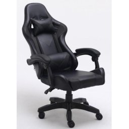 Scaun gaming rotativ Remus, sezut si spatar captusit, Negru