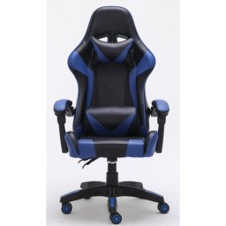 Scaun Gaming TOP E SHOP REMUS, piele ecologica, suporta 150 kg, Albastru/Negru