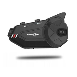 Sistem de comunicare pentru motociclete, FreedConn R1 PLUS E, Full HD, 30 FPS, 1080 p, Bluetooth 5.0 + EDR, Negru