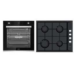 Pachet Samus ONL28 Cuptor incorporabil Samus SCE828GCF3D, 80 l, 2500 W, 8 functii, Clasa A, Gatire 3D, Grill, Curatare catalitica + Plita incorporabila Samus PSG-64SB, 7000 W, 4 Arzatoare gaz, Aprindere electrica, Negru