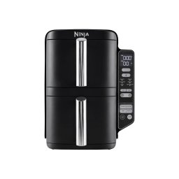 Friteuza cu aer Ninja Double Stack cu 2 niveluri SL300EU, 2470 wati, 2 cosuri a cate 3,8 litri fiecare, Negru