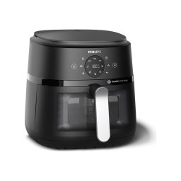 Friteuza cu aer cald Philips NA231/00 Airfryer, 1700 W, 6.2 L, 13 programe, Negru/Argintiu