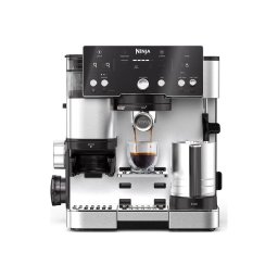 Espressor semi-automat 2in1 Ninja Luxe Cafe Essential ES501EU, 1650W, rasnita incorporata cu 25 trepte de macinare, Barista Assist, cantar incorporat, autocuratare a sistemului de spumare, 2 filtre Luxe si Double, inox
