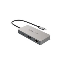 Statie de andocare Hyper Drive WWCB Hub 5-in-1 cu alimentare PD de 100 W, tip pass-thru, Argintiu