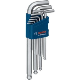 Set 9 chei hexagonale BOSCH 1600A01TH5, dimensiuni intre 1.5 - 10 mm, Design robust si flexibil pentru uz profesional