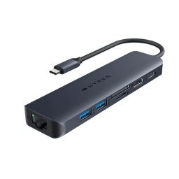 Hub USB-C Hyper HyperDrive EcoSmart Gen.2 7-in-1, 100W PD, 4K 60Hz HDMI, Gigabit Ethernet, Cititor Carduri