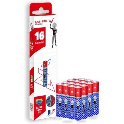 Pachet Baterii Wonder WAAAX16, 16 baterii alcaline LR03, AAA