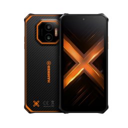 Telefon mobil Hammer Energy X2, 5G, Dual SIM, 6.1", 8GB, RAM, 256GB, MediaTek Dimensity 6300, Android 15, Negru-Portocaliu