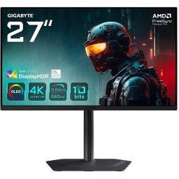 Monitor Gaming Gigabyte MO27U2, 27" 4K OLED, 240Hz, 0.03ms, HDR True Black 400, FreeSync Premium Pro, G-Sync Compatible, USB-C