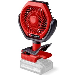 Ventilator portabil pe acumulator Einhell GC-CF 18/110 Li-Solo Power X-Change, 18 V, motor fara perii, 3 setari de viteza, reglabil, multe optiuni de montare, fara incarcator si acumulator in setul de livrare, Rosu-Negru