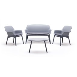 Mobilier terasa si gradina pentru 4 persoane Bica Luxor gri