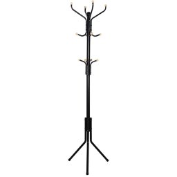 Cuier, Songmics, 12 carlige, metal, negru, 44x44x182 cm