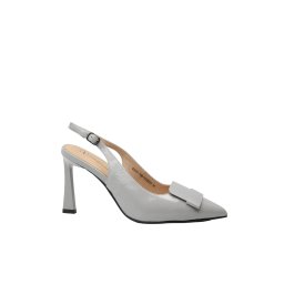 Pantofi stiletto decupați Anna Viotti gri din lac GOR4191-37 EU
