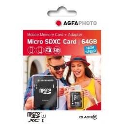 Card memorie microSDXC High Speed C10 64 GB, UHS-I, U3, V30, include adaptor SD