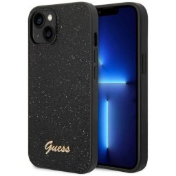 Husa Guess Husa Glitter TPU Flakes Script Metal Logo iPhone 14 Plus Black