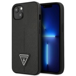 Husa Guess GUHCP13SPSATLK iPhone 13 mini 5,4 "black / black hardcase SaffianoTriangle Logo