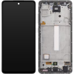 Piese si componente Display cu Touchscreen Samsung Galaxy A52 5G A526 / A52 A525, cu Rama, Alb, Service Pack GH82-25754D